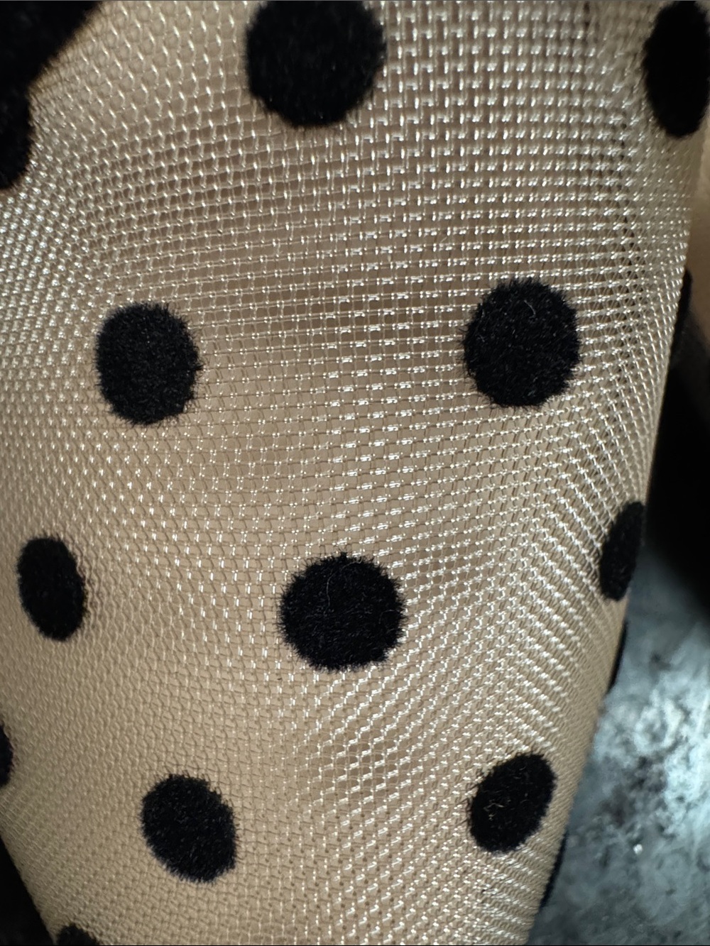NEW Chinese Laundry Beige Polka Dot Pointed Mules with Black Trim - Picture 12 of 16